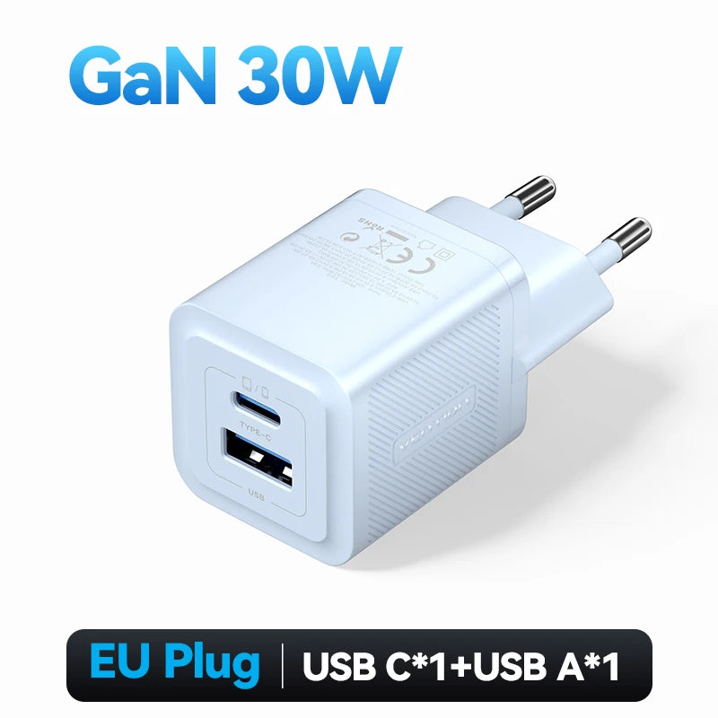 Vention 30W GaN Fast Charger – USB-C PD 3.0 Adapter for iPhone, iPad, Samsung & More