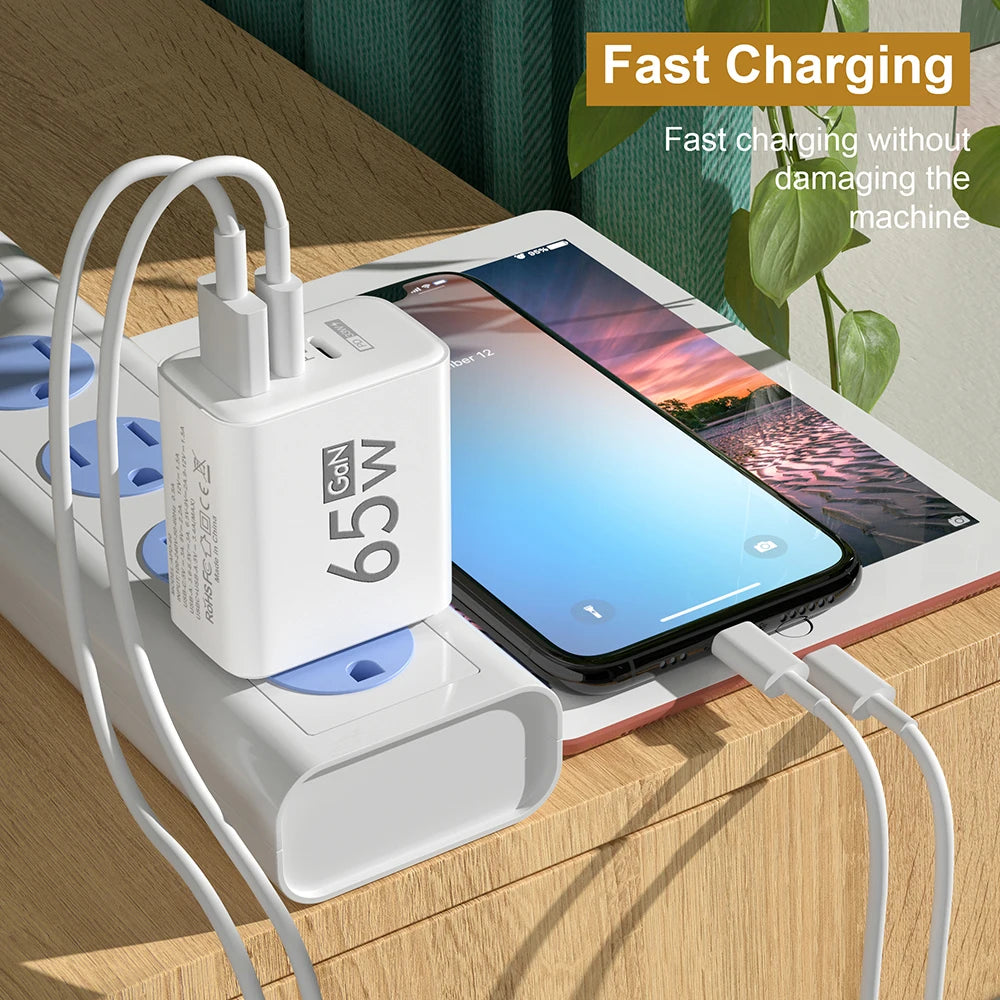 Maerknon 65W GaN Fast Charger – Multi-Port USB-C