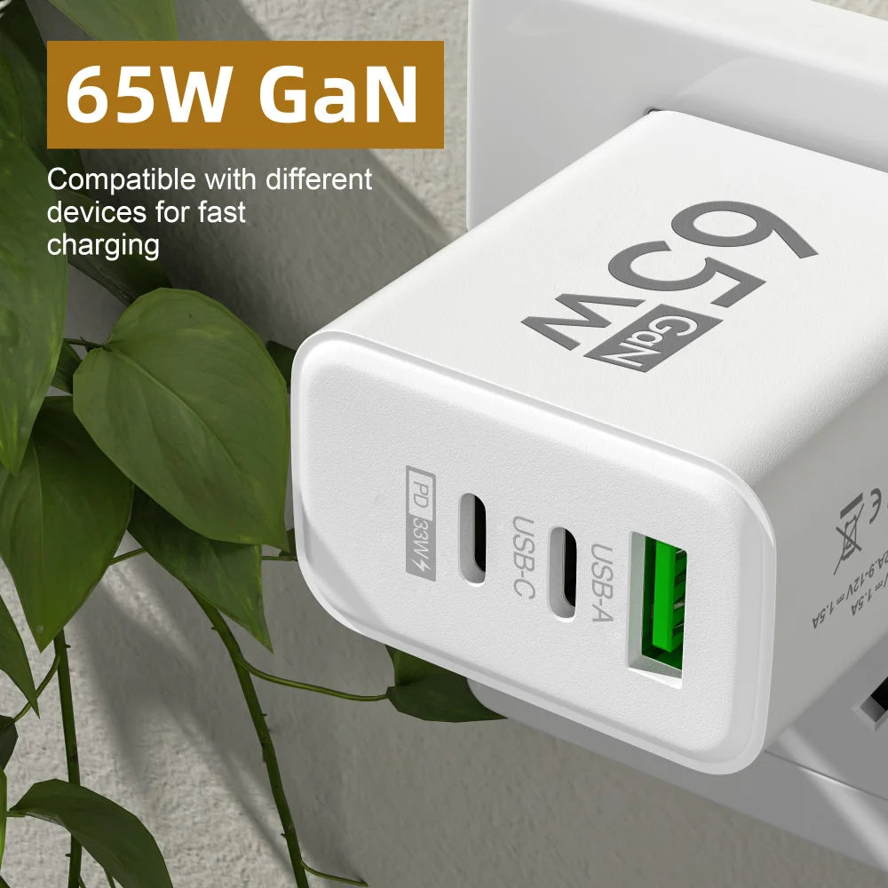 Maerknon 65W GaN Fast Charger – Multi-Port USB-C