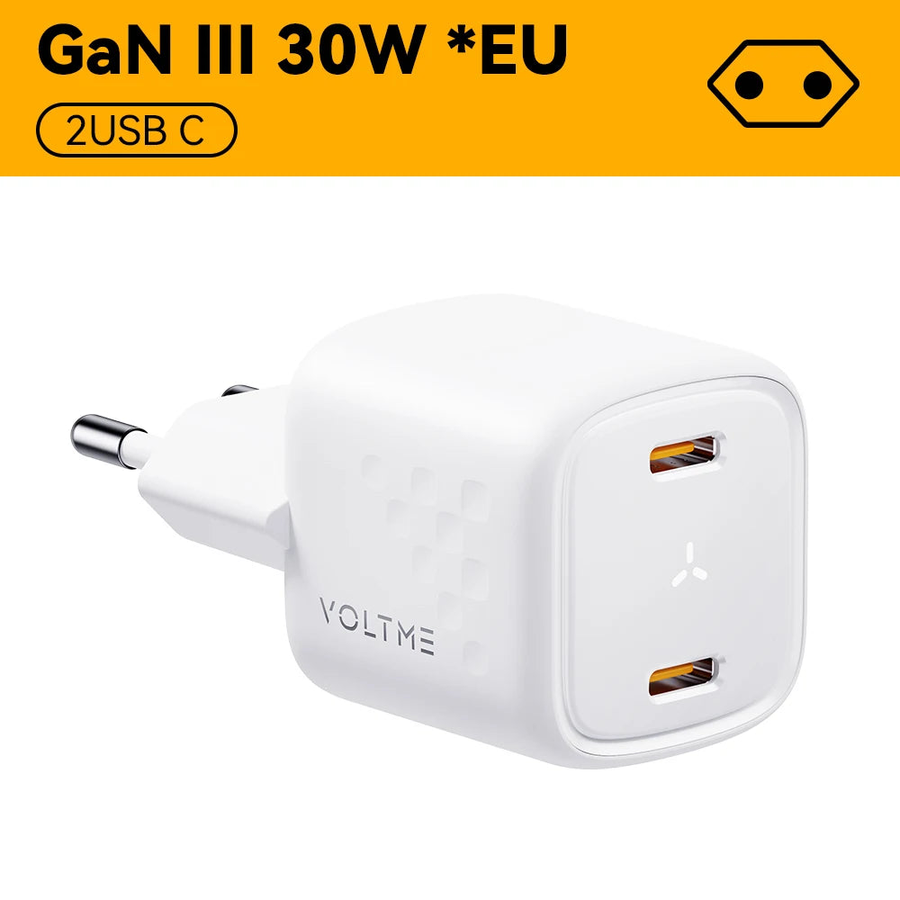 VOLTME 30W GaN III Fast Charger – Compact USB-C High-Speed Adapter
