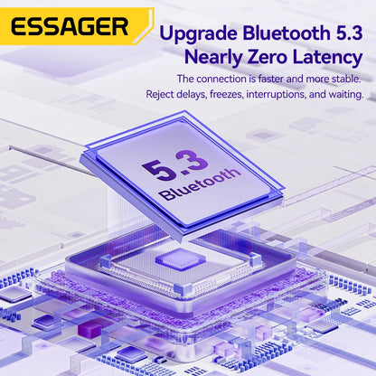 Fones de ouvido Essager Bluetooth 5.3 TWS com microfone 