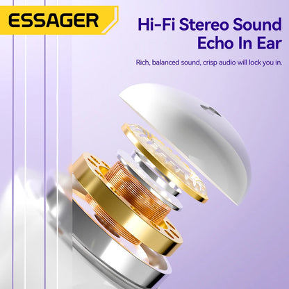Fones de ouvido Essager Bluetooth 5.3 TWS com microfone 