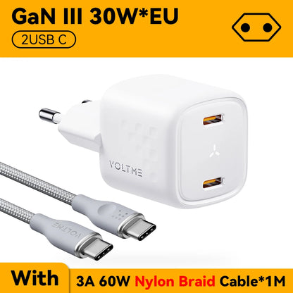VOLTME 30W GaN III Fast Charger – Compact USB-C High-Speed Adapter