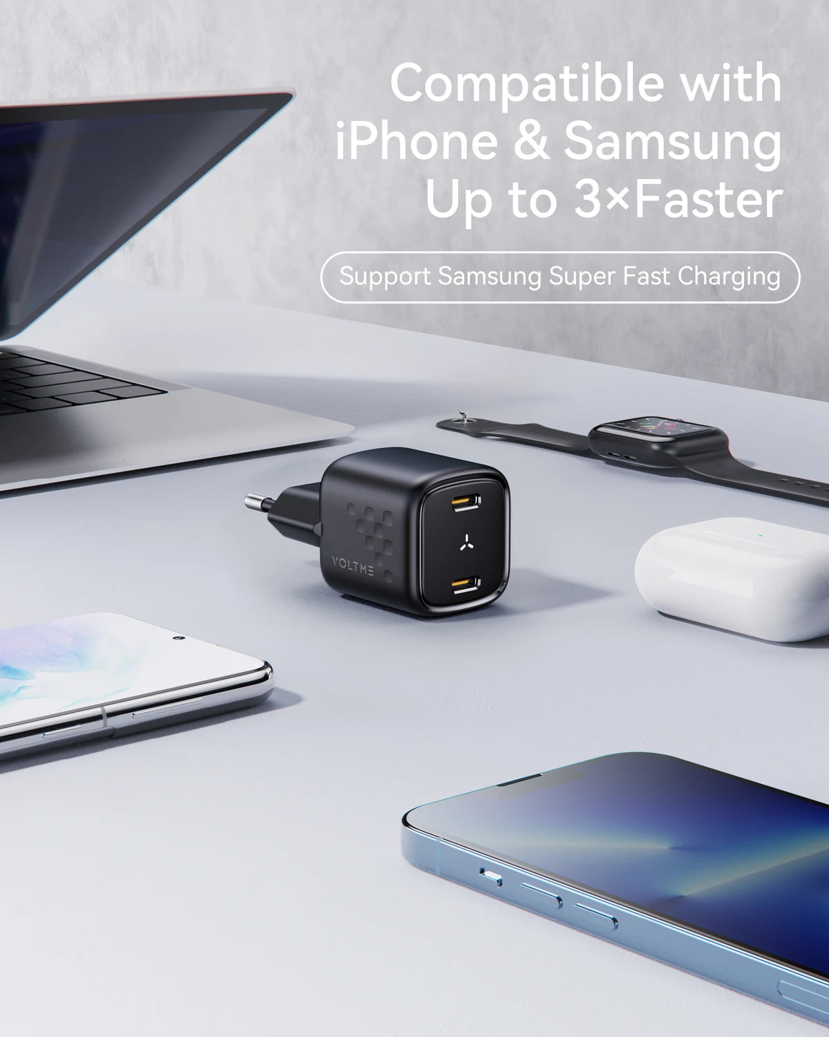 VOLTME 30W GaN III Fast Charger – Compact USB-C High-Speed Adapter