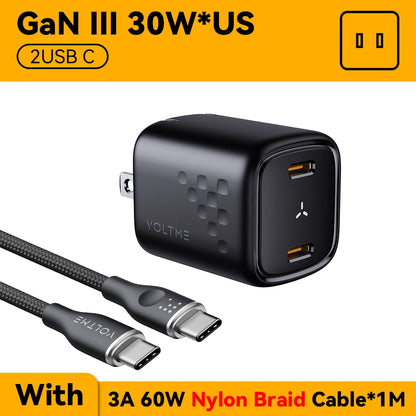 VOLTME 30W GaN III Fast Charger – Compact USB-C High-Speed Adapter