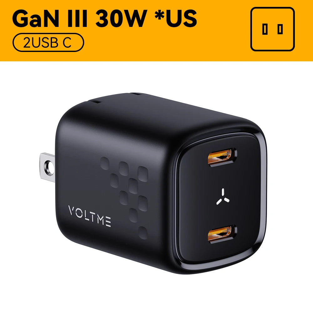 VOLTME 30W GaN III Fast Charger – Compact USB-C High-Speed Adapter