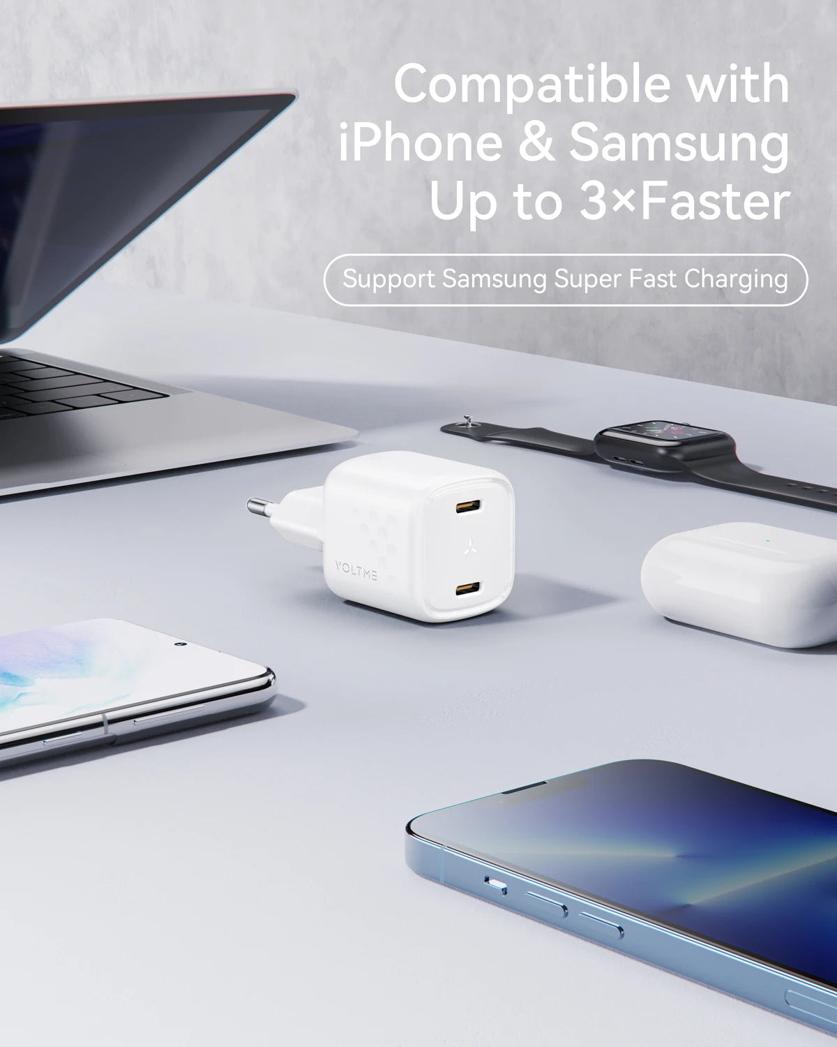 VOLTME 30W GaN III Fast Charger – Compact USB-C High-Speed Adapter