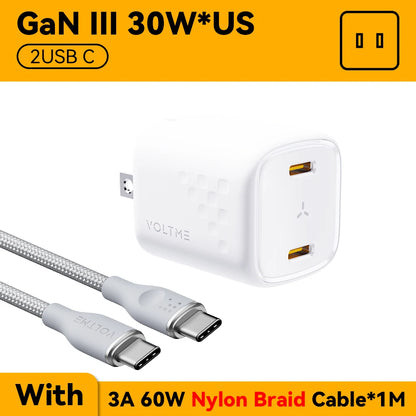 VOLTME 30W GaN III Fast Charger – Compact USB-C High-Speed Adapter