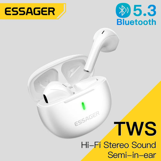 Fones de ouvido Essager Bluetooth 5.3 TWS com microfone 