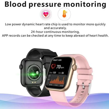 Relógio inteligente LIGE para mulheres, tela sensível ao toque, chamada Bluetooth, à prova d'água, rastreador esportivo e fitness 