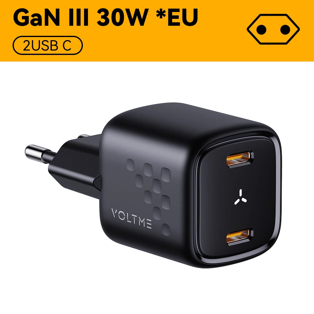 VOLTME 30W GaN III Fast Charger – Compact USB-C High-Speed Adapter