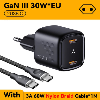 VOLTME 30W GaN III Fast Charger – Compact USB-C High-Speed Adapter