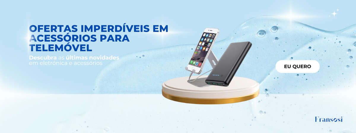 Banner com acessórios para telemóvel