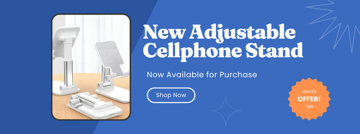 Banner with phone accessories